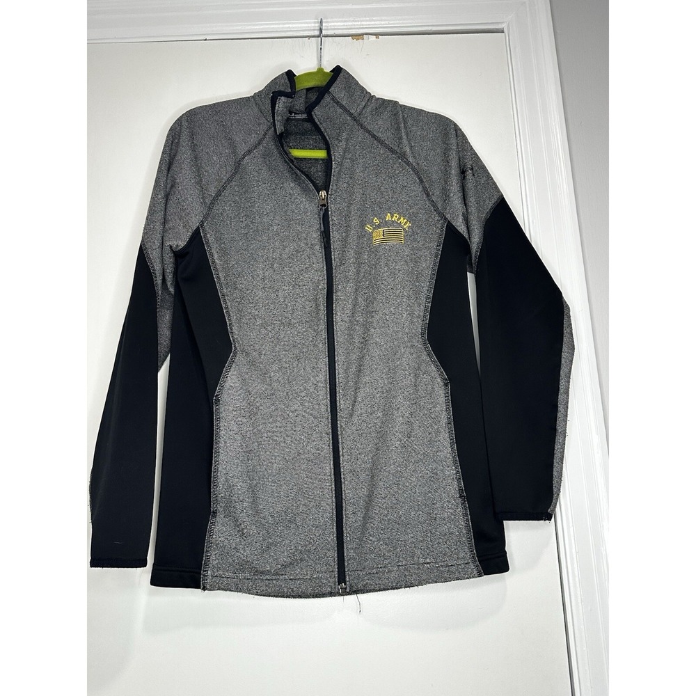 Under Armour Army Active Full Zip Jacket Sz:S Gray Black ColdGear Knit